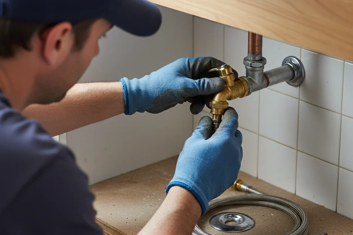 Shutoff valve and fitting work during Emergency Plumbing in Arlington